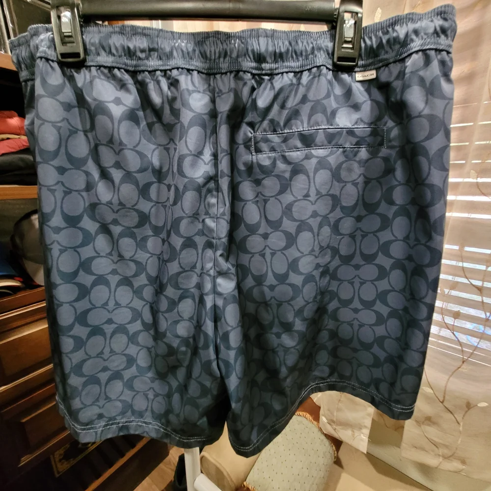 Coach Men's Navy Patterned Swim Shorts - Picture 2 of 3